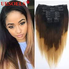 1b/99j 1b/4/27 gerader Clip in Echthaar verlängerungen brasilia nische Remy  Haars pange in natürlicher Farbe Echthaar 8 Stück für Frauen