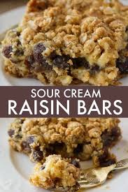 Sour Cream Raisin Bars Recipe Sour Cream Recipes Dessert Recipes Easy Dessert Recipes