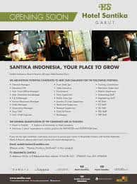 Hotel cari di antara 17.900+ lowongan kerja terbaru di indonesia dan di luar negeri gaji yang layak pekerjaan penuh waktu, sementara dan paruh waktu cepat & gratis pemberi kerja terbaik kerja: Hotel Santika Garut Jobs News 2018 Archived Hotelier Indonesia