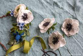 Felt Anemone Flowers Template And Tutorial Lia Griffith Felt Flower Template Flower Template Anemone Flower