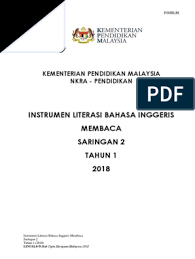 Bahasa inggeris, bahasa melayu, matematik. Instrumen T1 2018 Bi Linguistics Writing