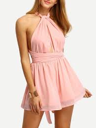 Light Pink Convertible Strap Chiffon Jumpsuit Jumpsuits For Women Chiffon Jumpsuit Pink Jumpsuit