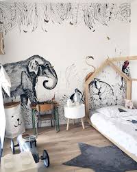 Notre Decor Panoramique Sur Mesure Metrozoo Dans Une Chambre D Enfant Credit Photo Emi Chambre Enfant Papier Peint Chambre Enfant Tapisserie Chambre Enfants