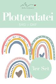 Regenbogen Plotterdateien Plotterdatei Plotten Silhouette Cameo