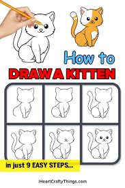 Kitten hello kitty drawing easy. Kitten Drawing How To Draw A Kitten Step By Step