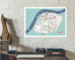 Carte D Avignon Affiche Cadeau Deco Pour Voyageur Ou Etsy Illustrated Map Gift Decorations Avignon
