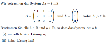 Matrix Ax B Losen Unendlich Viele Losungen Keine Losung Mathelounge