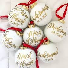 Name Ornament Bridesmaid Ornament 2 5 Calligraphy Ornament Bridesmaid Gift Idea Personalized Glass Ornaments Christmas Wedding Favors Ornament Wedding Favors Winter Wedding Favors