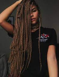 Blonde African Braids Lace Front Human Hair Wigs With Bangs Box Braids Hairstyles Braided Hairstyles Hair Styles