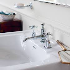 Polished chrome bathtub faucet widespread 3 holes bathroom sink mixer tap ynf083. Burlington Claremont 3 Tap Hole Basin Mixer Sanctuary Bathrooms
