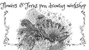 Especially hot are maiden hair ferns, sword ferns, umbrella ferns and sea star ferns. Flowers Ferns Pen Drawing Workshop Onwards Studio Raymond Terrace 28 March 2021
