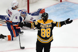 David pastrnak got the fans going after ripping a clapper past carey price, tying things up for the bruins against the canadiens. David Pastrnak Scores A Hat Trick As Bruins Take Command Of Game 1 In Victory Over Islanders The Boston Globe