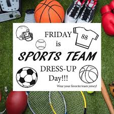 Wear Your Favorite Sports Gear On Friday In 2020 Team Jersey Sports Dress Up Day