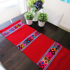 Table Runner Woven In Backstrap Loom Red Color Artedemiterra In 2020 Backstrap Loom Table Runners Beautiful Table