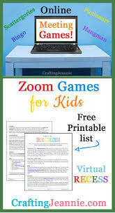 Online Zoom Games For Kids In 2020 Free Games For Kids Free Classroom Printables Games For Kids