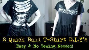 The original shirt picture ( i didn't make the shirt) 2 Quick Band T Shirt D I Y S Easy No Sewing Needed Youtube