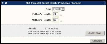 Galen Ecalcs Calculator Mid Parental Target Height