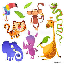 Cartoon Tropical Animal Characters Wild Cartoon Cute Animals Collections Vector Big Set Of Cartoon Ju Cartoon Jungle Animals Tropical Animals African Animals
