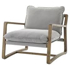 Antonia Rustic Lodge Grey Pillow Brown Wood Living Room Arm Chair Arm Chairs Living Room Wood Chair Living Room Wood