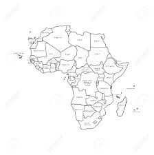 Africa blank map illustratesthe international boundaries of the various countries of africa. Vector Illustration Of Africa Black Outline Map With Countries Royalty Free Cliparts Vectors And Stock Illustration Image 133465946