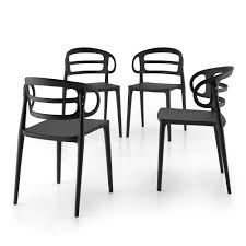 You can notice that most of them make use of geometric lines and shapes making them look sleek and clean. 4 Piece Set Of Carlotta Modern Kitchen Chairs Black Mobili Fiver
