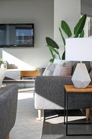 Moderne Moderne Offene Küche Wohn Esszimmer Graue Wände Grau