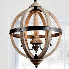 Shop laluz gabe weathered wood farmhouse globe led pendant light in the pendant lighting department at lowe's.com. Globe Wood Chandeliers Lighting The Home Depot