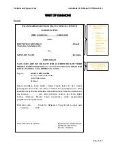 For the writ of seizure to be used, you will need to know the location and address of the goods/ movable assets. Malaysian Legal System On Civil Criminal Exam Notes