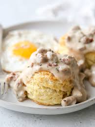 Biscuits And Gravy Without Sausage Buttermilk Biscuits With Sausage Gravy Completely Delicious Recipe Sausage Gravy Homemade Sausage Gravy Homemade Sausage