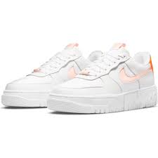 Designed by bruce kilgore and introduced in 1982, the air force 1 was the first ever basketball shoe to feature nike air technology, revolutionizing the game and sneaker culture forever. Nike Air Force 1 Pixel White Orange Wmns Thestreets Eu