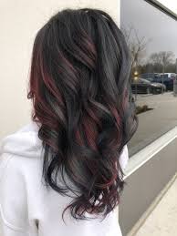 The highlight and low lights are one of the short hair with highlights. Blue And Red Color On Dark Brown Hair Brown Hair Balayage Red Brown Hair Black Hair With Red Highlights