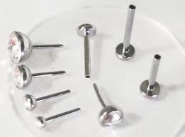 20g 18g 16g Clear TITANIUM PUSH PIN Custom 4-10mm Small Back Post  Threadless Jewelry Cartilage Helix Tragus Nose Nostril Lobe Earring1 Stud