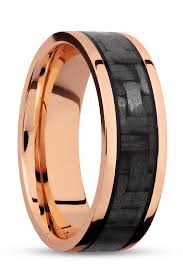 Black And Rose Gold Wedding Band Black Carbon Fiber Wedding Rings For Men Made With Rose Gold Customize This Style On Our Website 14krc7 Wedding Rings Rose Gold Rings For Men Wedding Rings