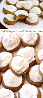 Soft Gingerbread Drop Cookies With Cream Cheese Frosting Recipe Drop Cookies Cream Cheese Cookies Recipes