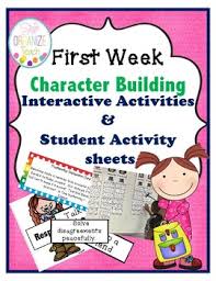 First Week Of School Character Education Chart Activities