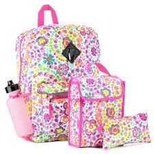 Set Includes 16 Backpack Insulated Lunch Bag Pencil Case Water Bottle And Caribiner Clip Made From 100 Backpacks Kids School Backpack Kids Fashion Clothes