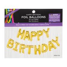 Gold Foil Happy Birthday Balloon Banner In 2020 Happy Birthday Balloon Banner Happy Birthday Balloons Birthday Balloons