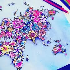 Beyond In Love With The Way My Creativeworld Coloured In Her World Map In Color Me Inspired Cmibook Kristina Webb Color Me Instagram Posts