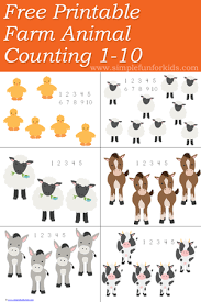 Farm Animal Counting 1 10 Printable Simple Fun For Kids Farm Preschool Farm Animals Farm Animals Preschool