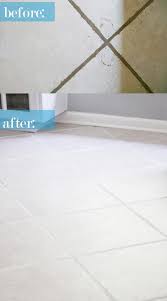 For most types of tile, including porcelain and ceramic, a diy grout cleaner of warm water and dish soap will do the trick. The Easiest Way To Clean Filthy Neglected Tile Flooring Cleaning Tile Floors Tile Floor Diy Clean Tile