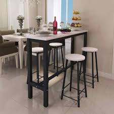 High tables with tall stools give the option of dining in a smaller space, and with an array of colors and wood tones, you can easily find … 3 Piece Pub Table Set Counter Height Dining Table Set With 2 Bar Stools For Kitchen Nook Dining Room Living Room Small Space Bar Furniture Sets Aliexpress