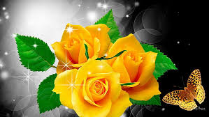This wallpaper is from our collection rose in category flowers and of resolution 1920x1080px. Hd Wallpaper Shine On Yellow Roses Yellow Roses Illustration Glitter Scintillate Wallpaper Flare