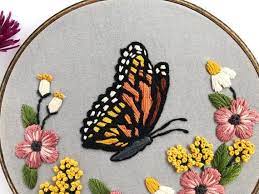 So finally i've come up with another video for you. Monarch Butterfly Embroidery Pattern Beginner Embroidery Etsy Embroidery Flowers Pattern Embroidery Patterns Butterfly Embroidery