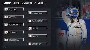 Rétrospective f1 2018, lewis v : La Grille De Depart Du G P De Russie 2018 De Formule 1 Maj Le Mag Sport Auto Le Mag Sport Auto