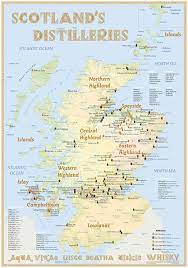 For larger maps of scotland. Edle Destillate Und Likore Uber 1900 Verschieden Artikel Whisky Rum Gin Edelbrande Likore Britische Und Irische Susswaren Schottland Distillerien Karte Distilleries Map Gross