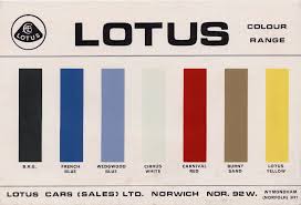 1967 Lotus Color Chart Lotus Europa S2