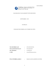 Check spelling or type a new query. Oumh2203 English For Workplace Communication Studocu