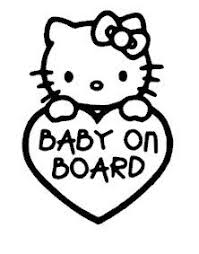 Baby On Board Sign Black And White Hello Kitty Baby On Board Decal On Etsy 4 00 Hello Kitty Baby Hello Kitty Vinyl Decals
