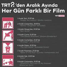 Türkiye radyo televizyon kurumu yeniden yayına aldığı bir çok yapımı trt 2 kanalında seyircilerle buluşturuyor. Trt 2 Den Aralik Ayinda Her Gun Farkli Bir Film