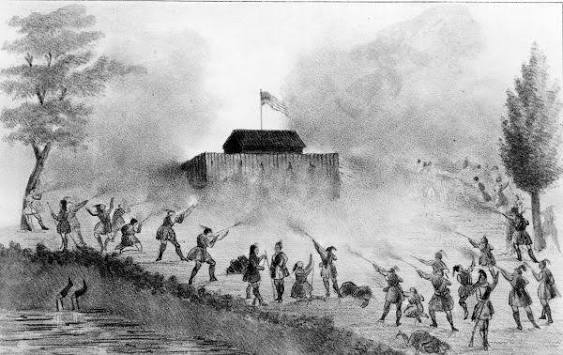 Florida Memory • Attack of the Seminoles on the blockhouse - Florida